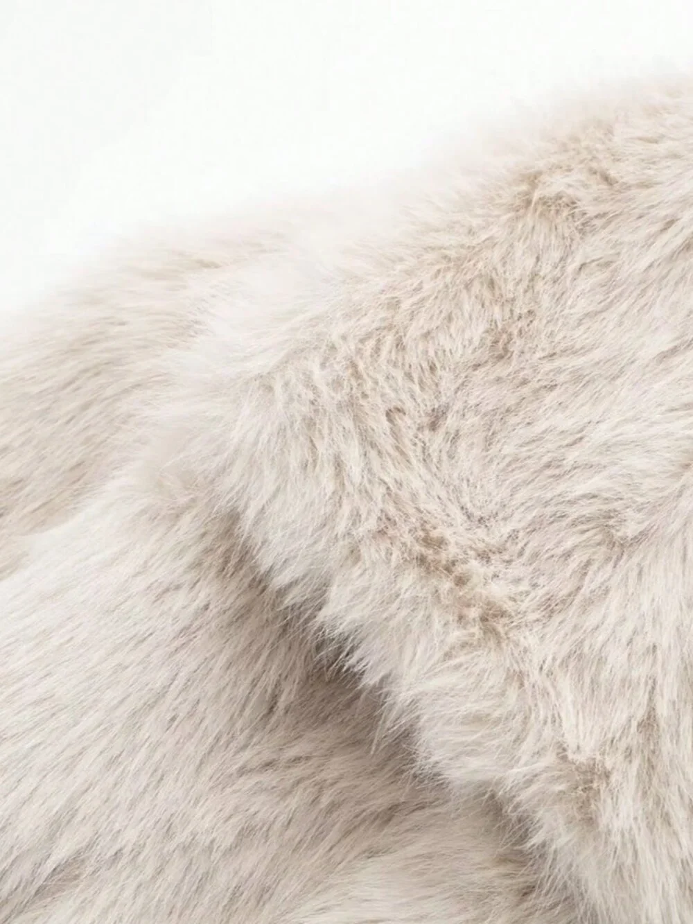 Beige Casual Women's Thick Faux fur Mid-Length Coat jacket